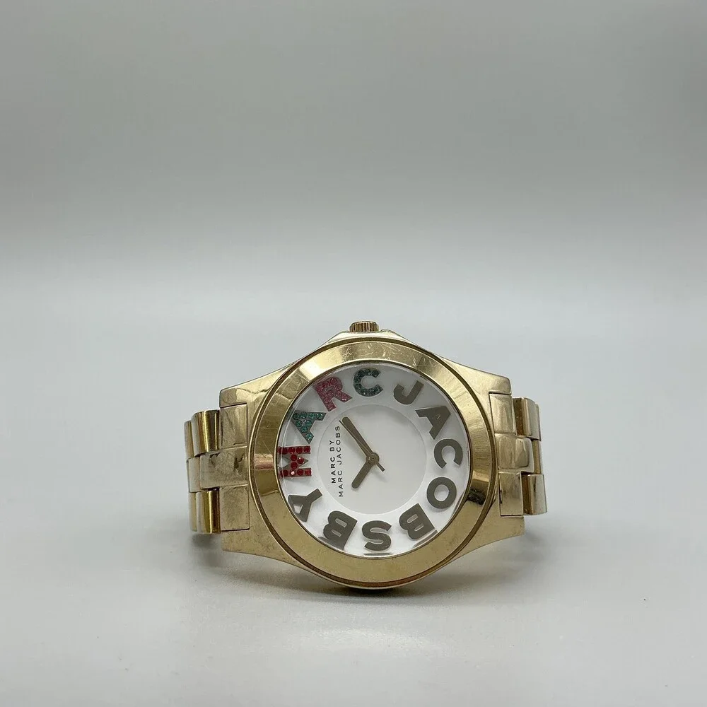 Marc By Marc Jacobs Womens Watch 41mm Gold Tone MBM3137 New Battery 5.5